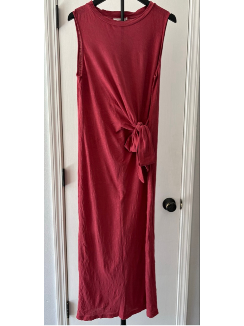 LUSH Red/Burgundy Sleeveless Tie Front Maxi Dress S